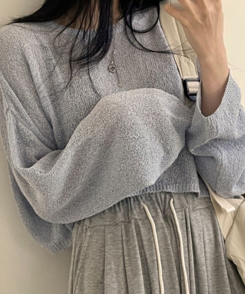 &soiree(アンドソワレ)の「シースルーショートトップス(Tシャツ/カットソー・レディース・ブラック/オフホワイト/ブルー・FREE)」の14枚目の写真