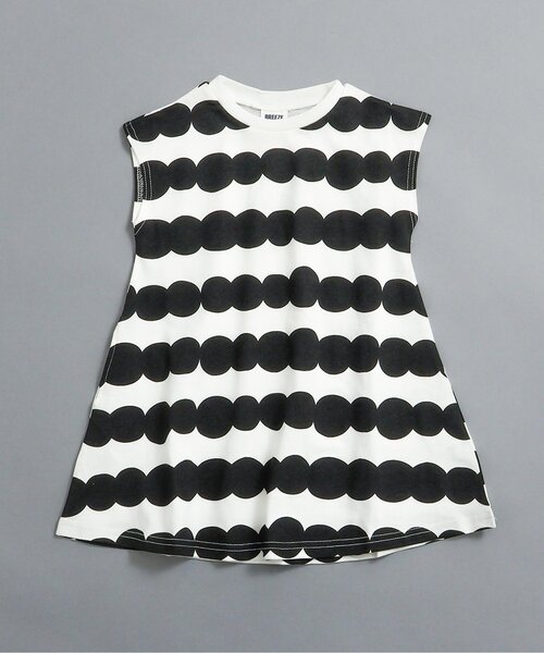 BREEZE(ブリーズ)の「【リンク/WEB限定】レトロ総柄フレアワンピース(ワンピース・キッズ・サーモンピンク/ブラウン/オレンジ/ブラック/オフホワイト・100/90/140/130/120/110)」の3枚目の写真