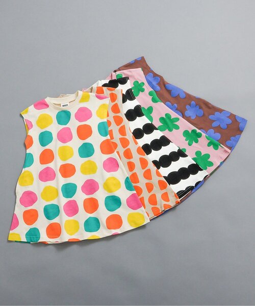 BREEZE(ブリーズ)の「【リンク/WEB限定】レトロ総柄フレアワンピース(ワンピース・キッズ・サーモンピンク/ブラウン/オレンジ/ブラック/オフホワイト・100/90/140/130/120/110)」の8枚目の写真