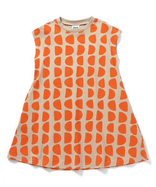 BREEZE(ブリーズ)の「【リンク/WEB限定】レトロ総柄フレアワンピース(ワンピース・キッズ・サーモンピンク/ブラウン/オレンジ/ブラック/オフホワイト・100/90/140/130/120/110)」の11枚目の写真