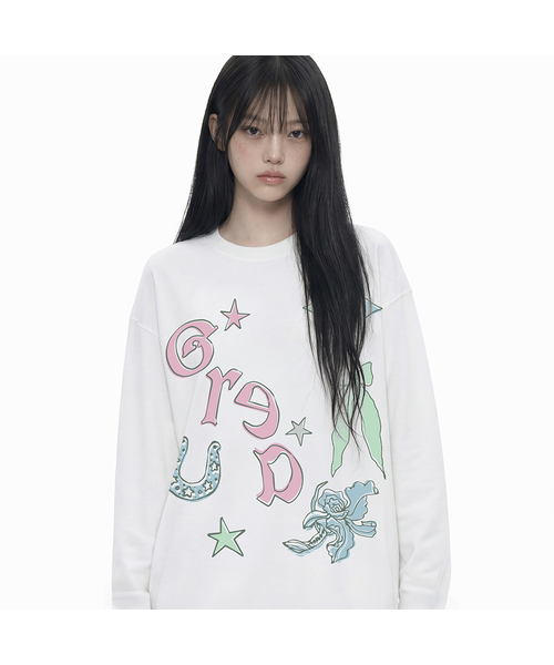GRAVER（グレーバー）の「[ユニセックス]COLLECT ロングスリーブTシャツ_3カラー（Tシャツ/カットソー・レディース・チャコールグレー/ブラック/ホワイト・LARGE/MEDIUM）」の2枚目の写真