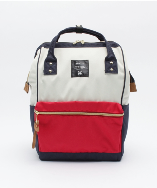 anello（アネロ）の「WEGO/anello口金ポリデイパック（バックパック/リュック・メンズ・トリコロール/ブラック/ネイビー/その他1・FREE）」の8枚目の写真