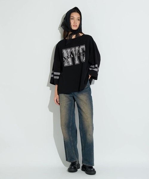 anna sui nyc（アナ スイ エヌ ワイ シー）の「ANNA SUI NYC / アナスイエヌワイシー ワッフルロングスリーブTシャツ（Tシャツ/カットソー・レディース・ホワイト/ブラック・FREE）」の7枚目の写真