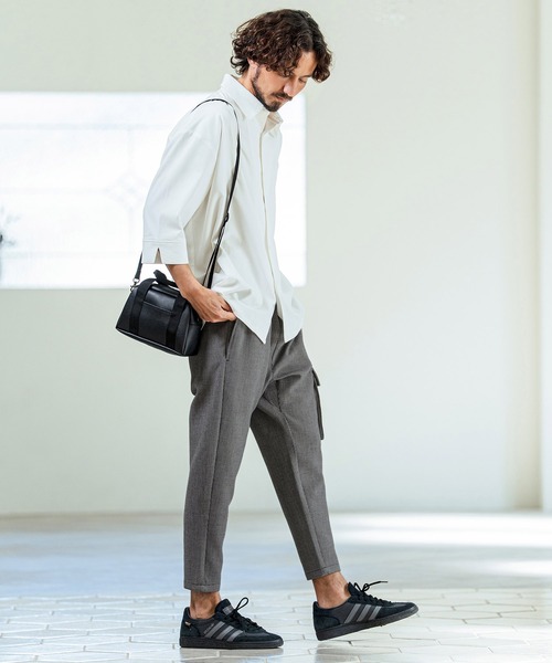 Magine（マージン）の「mp14660- Asymmetric Cargo Pocket Bonded Houndstooth Pants カーゴポケットパンツ(MGN-261-030)（カーゴパンツ・メンズ・ブラウン/ブラック・48/46/44）」の7枚目の写真