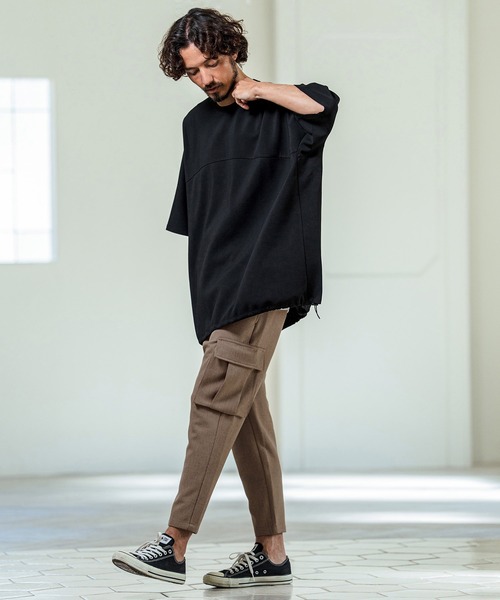 Magine（マージン）の「mp14660- Asymmetric Cargo Pocket Bonded Houndstooth Pants カーゴポケットパンツ(MGN-261-030)（カーゴパンツ・メンズ・ブラウン/ブラック・48/46/44）」の12枚目の写真