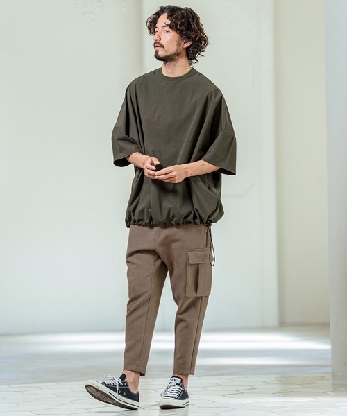 Magine（マージン）の「mp14660- Asymmetric Cargo Pocket Bonded Houndstooth Pants カーゴポケットパンツ(MGN-261-030)（カーゴパンツ・メンズ・ブラウン/ブラック・48/46/44）」の13枚目の写真