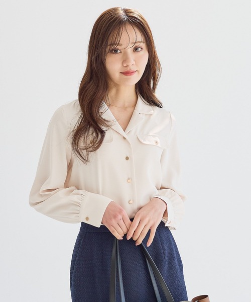 Andemiu(アンデミュウ)の「カイキンキンボタンブラウス641177(シャツ/ブラウス・レディース・アイボリー/ブルー/ネイビー・FREE)」の2枚目の写真