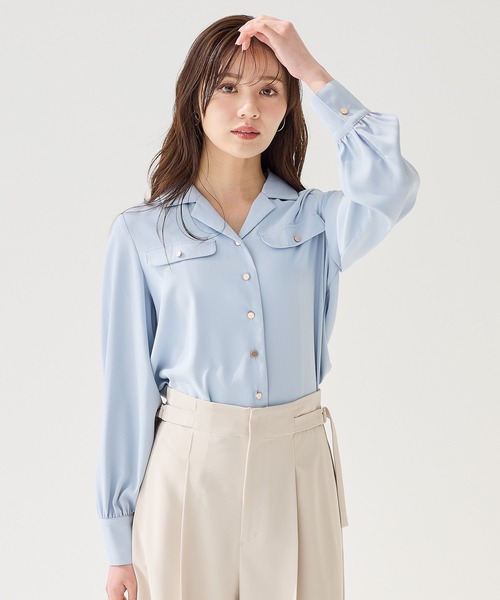 Andemiu(アンデミュウ)の「カイキンキンボタンブラウス641177(シャツ/ブラウス・レディース・アイボリー/ブルー/ネイビー・FREE)」の5枚目の写真