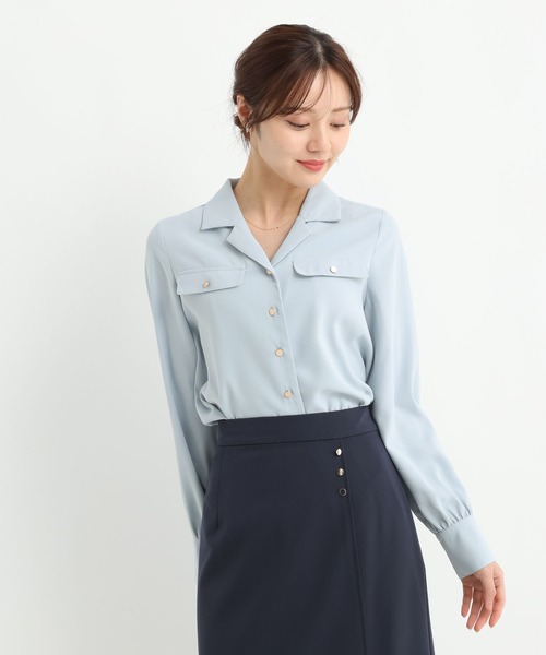 Andemiu(アンデミュウ)の「カイキンキンボタンブラウス641177(シャツ/ブラウス・レディース・アイボリー/ブルー/ネイビー・FREE)」の16枚目の写真