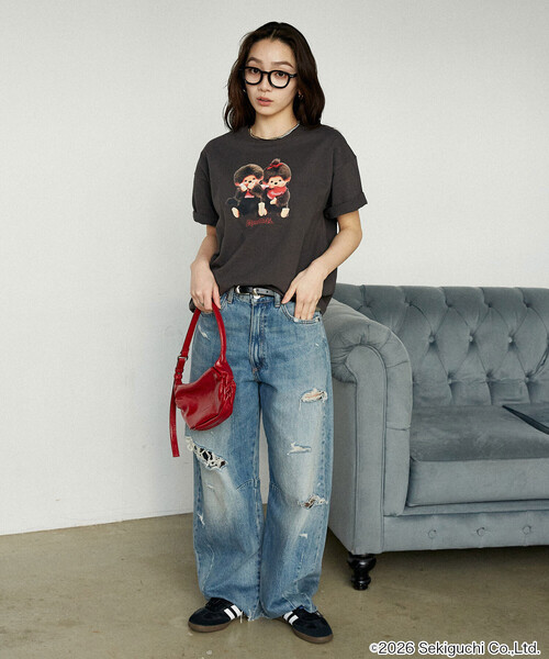 PUBLUX(パブリュクス)の「PUBLUX/パブリュクス モンチッチ フロントプリント Tシャツ 限定展開(Tシャツ/カットソー・レディース・イエロー/チャコールグレー/ネイビー/オフホワイト・フリ-)」の19枚目の写真
