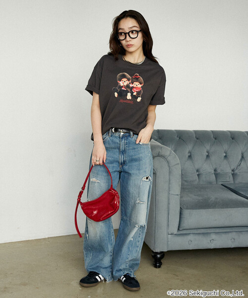 PUBLUX(パブリュクス)の「PUBLUX/パブリュクス モンチッチ フロントプリント Tシャツ 限定展開(Tシャツ/カットソー・レディース・イエロー/チャコールグレー/ネイビー/オフホワイト・フリ-)」の21枚目の写真
