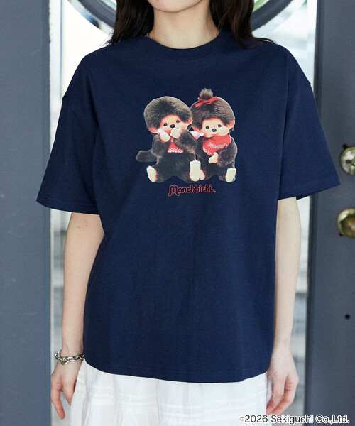PUBLUX(パブリュクス)の「PUBLUX/パブリュクス モンチッチ フロントプリント Tシャツ 限定展開(Tシャツ/カットソー・レディース・イエロー/チャコールグレー/ネイビー/オフホワイト・フリ-)」の9枚目の写真
