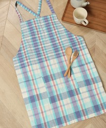 studio CLIP（スタディオクリップ）の「綿麻チェックかぶりエプロン（エプロン）」