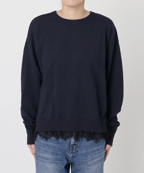 Spick & Span（スピックアンドスパン）の「レースドッキング2WAYカーディガン（カーディガン/ボレロ・レディース・ネイビー/ライトグレー・FREE）」の18枚目の写真