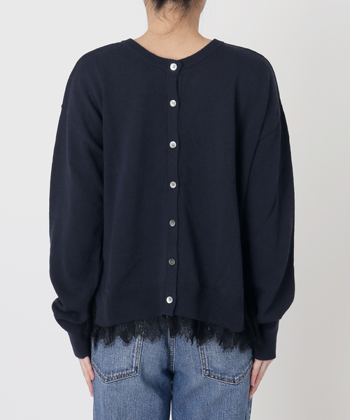 Spick & Span（スピックアンドスパン）の「レースドッキング2WAYカーディガン（カーディガン/ボレロ・レディース・ネイビー/ライトグレー・FREE）」の20枚目の写真