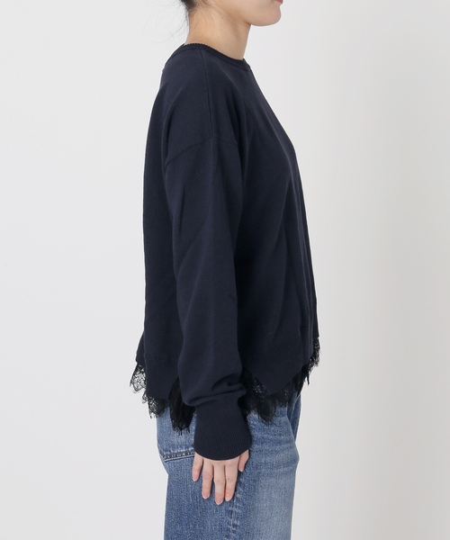 Spick & Span（スピックアンドスパン）の「レースドッキング2WAYカーディガン（カーディガン/ボレロ・レディース・ネイビー/ライトグレー・FREE）」の21枚目の写真