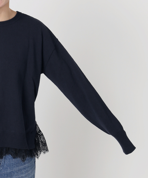 Spick & Span（スピックアンドスパン）の「レースドッキング2WAYカーディガン（カーディガン/ボレロ・レディース・ネイビー/ライトグレー・FREE）」の22枚目の写真