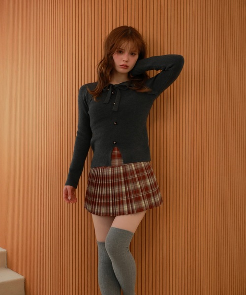 M DOLLY(エムドリー)の「ribbon open cut elise knit tops/リボンオープンカットエリスニットトップス(ニット/セーター・レディース・ブラック/アイボリー/グレー・FREE)」の22枚目の写真
