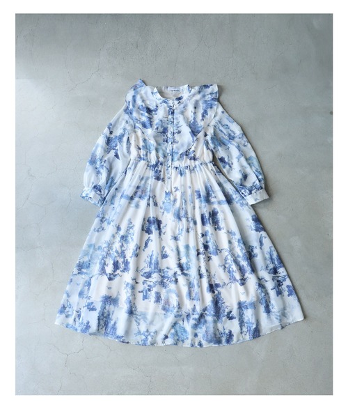 cawaii(カワイイ)の「大人に似合う フリルワンピース(ワンピース・レディース・ブルー・S~M/L~LL)」の16枚目の写真