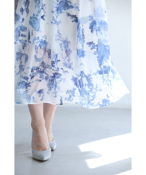 cawaii(カワイイ)の「大人に似合う フリルワンピース(ワンピース・レディース・ブルー・S~M/L~LL)」の18枚目の写真