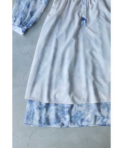cawaii(カワイイ)の「大人に似合う フリルワンピース(ワンピース・レディース・ブルー・S~M/L~LL)」の13枚目の写真