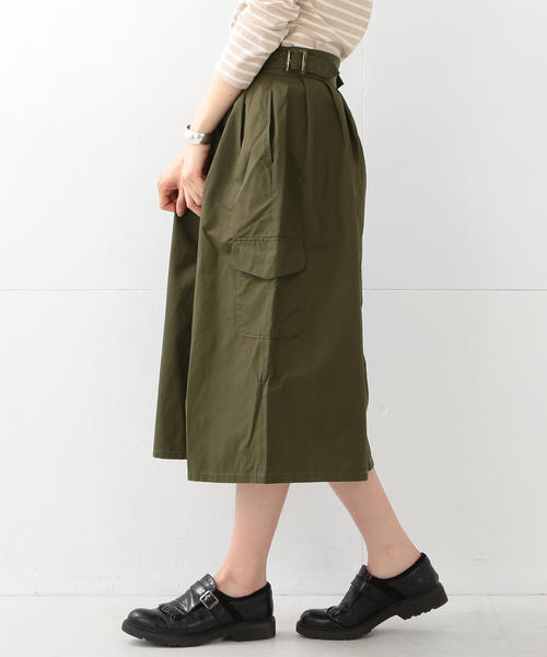 BEAMS BOY（ビームスボーイ）の「【FUDGE5月号掲載】BEAMS BOY / ポプリン グルカ ミドル（スカート・レディース・オリーブ/ネイビー・ONE SIZE）」の8枚目の写真