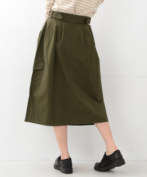 BEAMS BOY（ビームスボーイ）の「【FUDGE5月号掲載】BEAMS BOY / ポプリン グルカ ミドル（スカート・レディース・オリーブ/ネイビー・ONE SIZE）」の9枚目の写真
