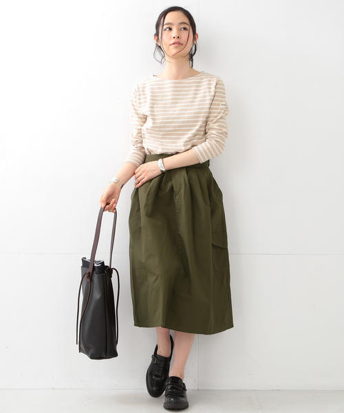 BEAMS BOY（ビームスボーイ）の「【FUDGE5月号掲載】BEAMS BOY / ポプリン グルカ ミドル（スカート・レディース・オリーブ/ネイビー・ONE SIZE）」の10枚目の写真