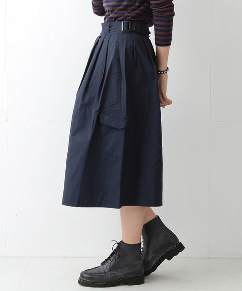 BEAMS BOY（ビームスボーイ）の「【FUDGE5月号掲載】BEAMS BOY / ポプリン グルカ ミドル（スカート・レディース・オリーブ/ネイビー・ONE SIZE）」の11枚目の写真