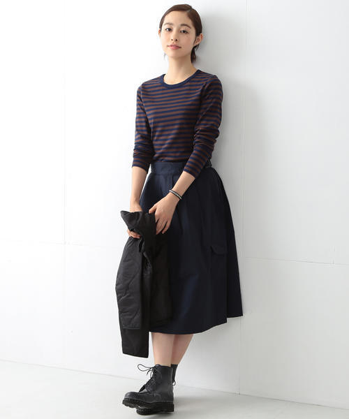 BEAMS BOY（ビームスボーイ）の「【FUDGE5月号掲載】BEAMS BOY / ポプリン グルカ ミドル（スカート・レディース・オリーブ/ネイビー・ONE SIZE）」の13枚目の写真