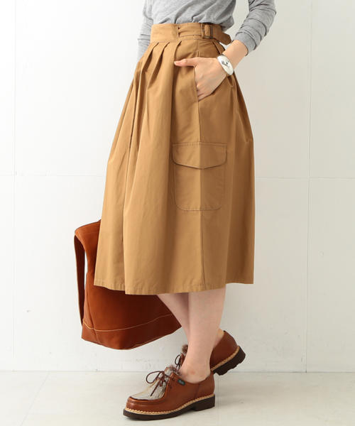 BEAMS BOY（ビームスボーイ）の「【FUDGE5月号掲載】BEAMS BOY / ポプリン グルカ ミドル（スカート・レディース・オリーブ/ネイビー・ONE SIZE）」の14枚目の写真