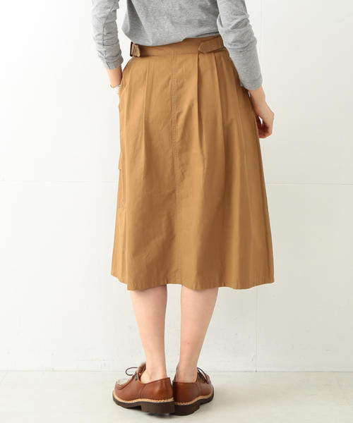 BEAMS BOY（ビームスボーイ）の「【FUDGE5月号掲載】BEAMS BOY / ポプリン グルカ ミドル（スカート・レディース・オリーブ/ネイビー・ONE SIZE）」の3枚目の写真