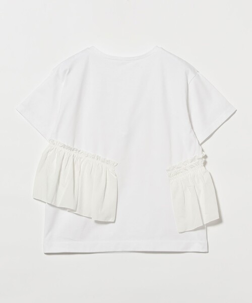 Ray BEAMS(レイビームス)の「アシメ ギャザー フリル Tシャツ(Tシャツ/カットソー・レディース・ホワイト/ブラック・ONE SIZE)」の12枚目の写真