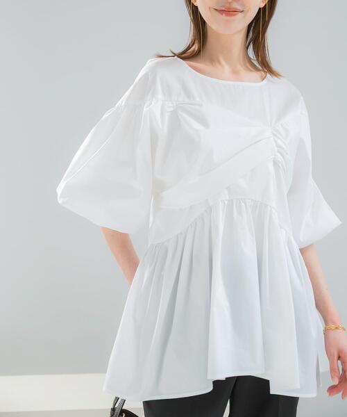 URBAN RESEARCH ROSSO WOMEN（アーバンリサーチ　ロッソ）の「『別注』ELENDEEK×ROSSO　GATHER BLOUSE（シャツ/ブラウス・レディース・オフホワイト/ブルー/ブラック・FREE）」の8枚目の写真