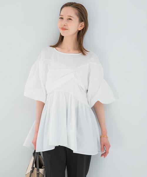 URBAN RESEARCH ROSSO WOMEN（アーバンリサーチ　ロッソ）の「『別注』ELENDEEK×ROSSO　GATHER BLOUSE（シャツ/ブラウス・レディース・オフホワイト/ブルー/ブラック・FREE）」の9枚目の写真