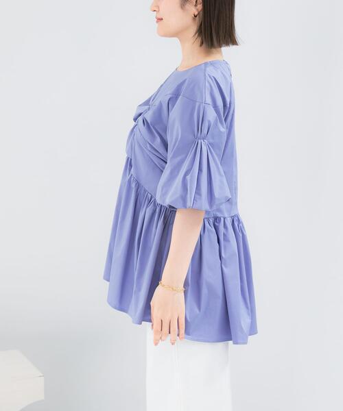 URBAN RESEARCH ROSSO WOMEN(アーバンリサーチ ロッソ)の「『別注』ELENDEEK×ROSSO GATHER BLOUSE(シャツ/ブラウス・レディース・オフホワイト/ブルー/ブラック・FREE)」の5枚目の写真