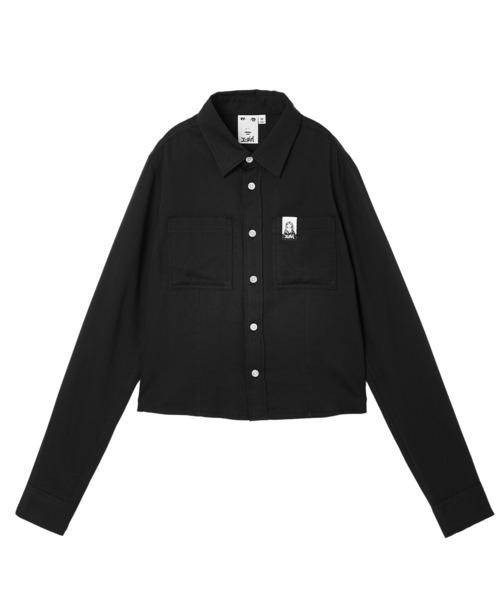 X-girl(エックスガール)の「FACE LABEL L/S COMPACT SHIRT(シャツ/ブラウス・レディース・ブラック/ホワイト/ピンク・S/M)」の13枚目の写真