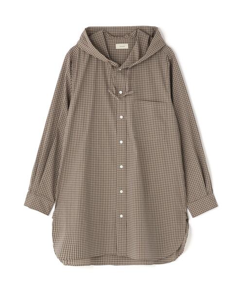 Toironier（トワロニエ）の「Toironier/トワロニエ/HOODED SHIRTS（シャツ/ブラウス・メンズ・ミント/ブラウン・2）」の2枚目の写真