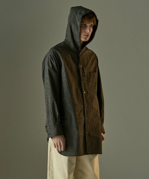 Toironier（トワロニエ）の「Toironier/トワロニエ/HOODED SHIRTS（シャツ/ブラウス・メンズ・ミント/ブラウン/ブラック・2/1）」の2枚目の写真