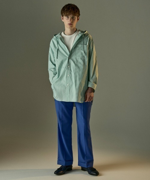 Toironier（トワロニエ）の「Toironier/トワロニエ/HOODED SHIRTS（シャツ/ブラウス・メンズ・ミント/ブラウン/ブラック・2/1）」の4枚目の写真