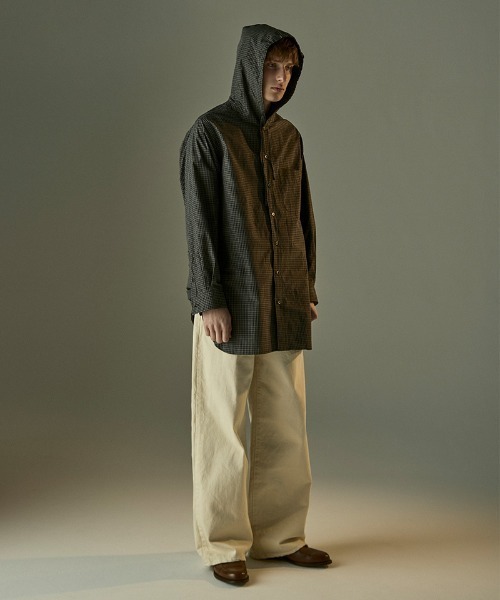 Toironier（トワロニエ）の「Toironier/トワロニエ/HOODED SHIRTS（シャツ/ブラウス・メンズ・ミント/ブラウン/ブラック・2/1）」の6枚目の写真