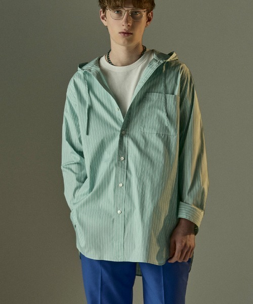 Toironier（トワロニエ）の「Toironier/トワロニエ/HOODED SHIRTS（シャツ/ブラウス・メンズ・ミント/ブラウン/ブラック・2/1）」の7枚目の写真
