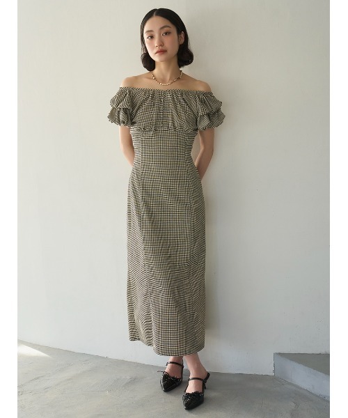LILY BROWN(リリーブラウン)の「【新色追加】2wayダブルスリーブカットワンピース(ワンピース・レディース・ブラック/ミント/チェック/レッド/アイボリー・F)」の7枚目の写真