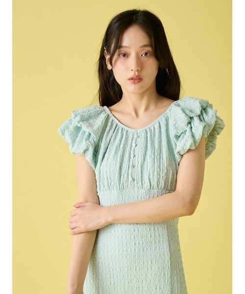 LILY BROWN(リリーブラウン)の「【新色追加】2wayダブルスリーブカットワンピース(ワンピース・レディース・ブラック/ミント/チェック/レッド/アイボリー・F)」の10枚目の写真