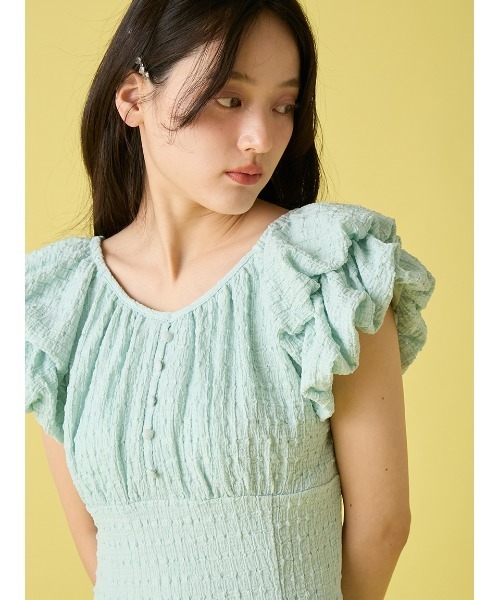 LILY BROWN(リリーブラウン)の「【新色追加】2wayダブルスリーブカットワンピース(ワンピース・レディース・ブラック/ミント/チェック/レッド/アイボリー・F)」の11枚目の写真
