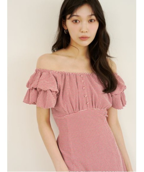 LILY BROWN(リリーブラウン)の「【新色追加】2wayダブルスリーブカットワンピース(ワンピース・レディース・ブラック/ミント/チェック/レッド/アイボリー・F)」の15枚目の写真