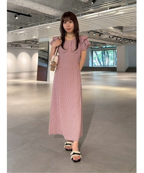LILY BROWN(リリーブラウン)の「【新色追加】2wayダブルスリーブカットワンピース(ワンピース・レディース・ブラック/ミント/チェック/レッド/アイボリー・F)」の17枚目の写真