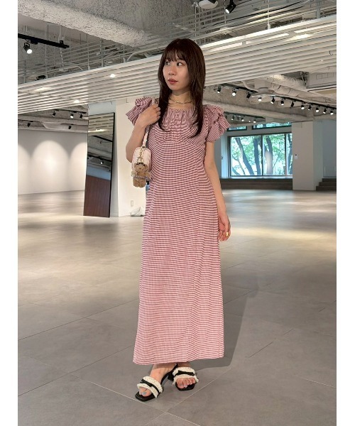 LILY BROWN(リリーブラウン)の「【新色追加】2wayダブルスリーブカットワンピース(ワンピース・レディース・ブラック/ミント/チェック/レッド/アイボリー・F)」の18枚目の写真