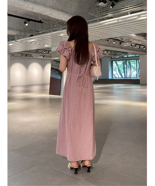 LILY BROWN(リリーブラウン)の「【新色追加】2wayダブルスリーブカットワンピース(ワンピース・レディース・ブラック/ミント/チェック/レッド/アイボリー・F)」の20枚目の写真