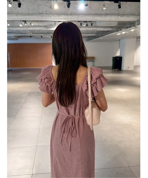 LILY BROWN(リリーブラウン)の「【新色追加】2wayダブルスリーブカットワンピース(ワンピース・レディース・ブラック/ミント/チェック/レッド/アイボリー・F)」の22枚目の写真